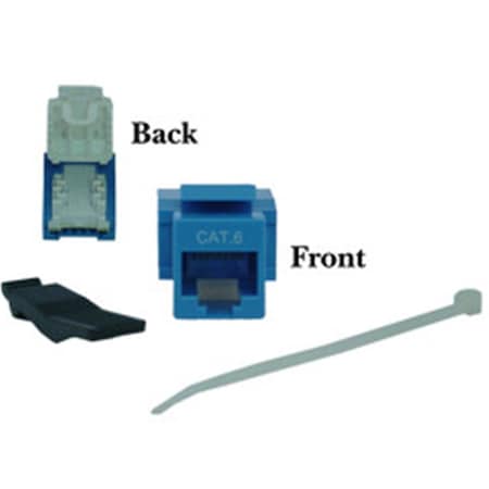 Cat6 Keystone Jack Blue Toolless RJ45 Female